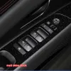 Car Styling Black Carbon Decal Car Window Lift Button Switch Panel Cover Trim Sticker 4 Pcs/Set For Hyundai Elantra CN7 2021-23
