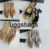 Chanells Shoe Chanelity Toe Vintage Block Heels Cap Sandal Slingback For Women Gold Silver Suede Two 2tone Beige Black Heel Pumps Party Dress Shoes Mary Jane Inter Inter