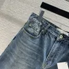 Designer Jeans 2024 Nuova Primavera Estate Moda con pannelli Pantaloni dritti Marca Stesso stile Pantaloni Abbigliamento donna di lusso 0126-5