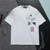 24ssnew verão masculino solto camiseta moda puro algodão manga curta luxo carta graffiti padrão camiseta M-3XL