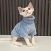 Cat Costumes Sphynx Hairless Clothes Solid Soft Faux Fur Sweater Outfit Autumn Winter Fashion Turtleneck Clothe Kitten Apparel
