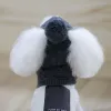 Vestuário de luxo tricô animal de estimação inverno quente listras chapéu de malha + cachecol colar acessórios do filhote de cachorro roupas de natal santa cão traje suprimentos
