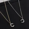 Top Diamond Letter Necklace Gold Pendant Chain Necklaces Fashion Neckalce For Woman Couple Necklace Wedding Gift Jewelry