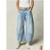 Kvinnors jeans kvinnor jeans retro kvinnor mode baggy wide ben byxor y2k rak löst denim byxor avslappnad tvättade nio minuters haraj otzbj