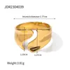 Band Rings Uworld Luxury Stainless Stee Cambered Irregular Opening Ring for Women Waterproof Jewelry Statement Metal Gala Ring Party Gift 240125