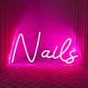 Insegna al neon a LED Unghie rosa Lampade al neon Salone di bellezza Luce a LED Home Art Decorazione della parete Segno Bar Camera da letto Kidroom Negozio Matrimonio Compleanno Festa Regalo YQ240126