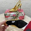 6.5/10.5cm Slingbacks Pumps Women High Stiletto Heel Platform Designer Dress Office Slide on Luxury Shoes Pointed Toe Sexy Sandals Metal Buckle