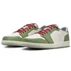 Met doos 1s jumpman 1 lage basketbalschoenen heren dames Zwart Phantom Olive Toe Year of the Dragon Reverse Mokka Wolf Grijs Panda heren trainers outdoor sport sneakers