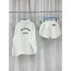 MM23 Early Spring New Fashionable Full Diamond Casual Flip Collar Hoodie+Straight Tube Elastic midjeshorts Set