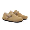 tazz Birkin stocks Bostons Clogs Mulheres Ms senhora chinelos de luxo sandálias de pele de carneiro plataforma Flats Womens Mule Flat Suede Praia Fur Slide Tamanho Eur 36-46 nova fivela de pelúcia