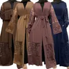 Ethnic Clothing Open Abaya Women Muslim Lace Embroidery Ramadan Long Maxi Dresses Turkish Kimono Islamic Arabic Robe Gowns Dubai Femme