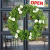 Kwiaty dekoracyjne St Patricks Dzień sztuczny wieniec Lucky Shamrock Clover Daisy Flower Decor Irish Spring Summer Greeny