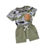 Set di abbigliamento Bambino Ragazzo Camo Outfit T-shirt a maniche corte mimetica per bambini Top Pantaloncini Set Abiti da caccia estivi