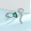 Cluster Ringen 925 Verzilverd Punk Zirkoon Snake Vorm Vinger Ring Voor Vrouwen Meisjes Bruiloft Sieraden Gift Jz235