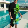 Chándales para hombres Conjuntos de verano Camiseta y pantalones cortos Moda Impresión digital Ropa de playa Ropa casual de remolque