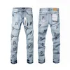 Jeans viola jeans jeans americani high street hole rompano i pantaloni religione dipinti dipingono più in alto idei 34