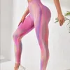 Actieve broeken 2024 Tie Dye Fitnesslegging Dames Yoga Kneed Billen Oefening Gym Naadloos Voor Dames