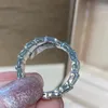 Tasarımcı Gümüş Pırlanta Yılan Yüzüğü Kadın için Kutu Yüzüğü Üst V-Gold Gül Altın Bahar Elektraplatma 18K Üst Moissanit Yüzük
