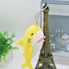 Cartoon Shark Plush Keychains Toys Söta Shark Plush Keyring Dolls Pendants School Bag Hanging Decor for Kids Girls Adults