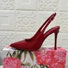 6.5/10.5cm Slingbacks Pumps Women High Stiletto Heel Platform Designer Dress Office Slide on Luxury Shoes Pointed Toe Sexy Sandals Metal Buckle