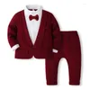 Clothing Sets Baby Autumn Small Suit Set 2024 Spring Boys Long Sleeved One Year Old Dress Two-Piece Children's