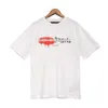 Męskie tshirts męskie designerka T -koszulka Palmy Koszule Kobiety moda farba do sprayu Graffiti Para krótkie rękawy High Street Lose Tide Mark