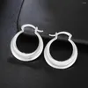 Backs Earrings 3cm 925 Sterling Silver Fashion Round Big Hoop Women Beautiful Creativity Crescent Gifts Engagement Jewelry