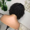 Brazilian Deep Kinky Curly 13x4 Lace Frontal Wigs for Women Short Curly Bob Wig Synthetic Pre Plucked Invisible Lace