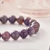 Strand naturel goutte de sang cordiérite bracelet femmes perles rondes 10mm violet cristal main cercle accessoires avec bijoux aigue-marine