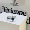 Designer Viviane Westwood Empress Dowager Saturn Full Diamond Ring Feminine Style Instagram Planet Open Ring