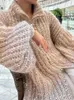 Women's Knits Elegant Sequin Sweater Women Fashion Lurex Long Sleeve Loose Female Zipper Knit Cardigan 2024 Autumn Streetwear Lady Coat