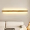 Wall Lamp Solid Wood Modern Simple LED Log Strip Living Room Decor TV Background Bathroom Mirror Bedside Light