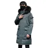 冬の延長ウォームグースダウンジャケットアウトドアメンズファッションコールド抵抗性カジュアルウェアロングコート