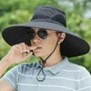 Ampla borda chapéus homens chapéu verão ao ar livre moda panamá proteção solar pesca bonés grande viseira pescador uv gorros