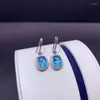 Baumelnde Ohrringe CoLife Jewelry Natürlicher Topas-Tropfen für Party 6 8 mm Hellblauer Ohrtropfen 925 Silber Geschenk Frau