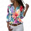 Damesblouses Zomer Damesoverhemd Bloem 3D-geprinte dame Mooie casual stijl Modieuze losse trend