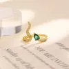 Cluster Ringen 925 Verzilverd Punk Zirkoon Snake Vorm Vinger Ring Voor Vrouwen Meisjes Bruiloft Sieraden Gift Jz235