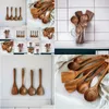 Utensils Cooking Handmade Natural Wood Tableware Wooden Spoon Tool Set Drop Delivery Home Garden Kitchen, Dining Bar Kitchen T Ot12o en