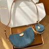 Designer bag vintage denim bag women cross body Luxury handbags Hobo Shoulder Bags high quality Blue Denim flower messenger purses