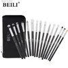 Makeup Brushes Beili Black Makeup Brushes 15st Get Hair Eyebrow Eyeliner Professional Eyes Brush Make Up Cosmetic Tools Q240126