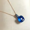 Pendant Necklaces Classic Nudo Necklace Water Droplet Inlay Blue Zircon With Gun Black Plated For Women Jewelry Gift