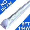 NO-RF RM LED T8 luminária única integrada, 8FT 144000lm, 6500K, 144W Luz LED para loja, teto e luz sob o gabinete Garagem elétrica com fio de fábrica usastock