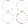 Saturn Colliers Perle Perlée Diamant Tennis Collier Femme Argent Chaînes Vintage Style Tendance Desigenr Avec boîte