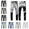 Lila jeans designer jeans lyxiga jeans lila märke jeans mode mens jeans holey design nödställda rippade cyklister kvinnor denim last för män svarta byxor mycket bra