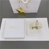 Mixto Simple 18K Chapado en oro 925 Plata Marca de lujo Diseñadores Letras Stud Geométrico Mujeres famosas Cristal redondo Rhinestone Perla Pendiente Boda Fiesta Joyería 80