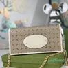 Designer -Chain Crossbody Bags Canvas Shoulder Bags Leather Golden Hardware Credit Card Slot Short Wallet