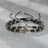 Strand 2 unids/set Pulsera de cuentas para Hombre, cuentas de piedra de hematita, conjuntos de dijes cruzados, regalo de joyería, Pulsera para Hombre