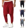 Men's Pants 2024 Casual Fashion Trend Loose Crossover Solid Color Flying Squirrel Hanging Crotch