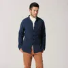 Men's Jackets 2024 Men Oriental Tunic Coat Wine Red Blue Gray Mandarin Collar Single Brested Tangzhuang Jacket Refinement Hanfu Design