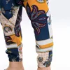 Men's Pants 2024 Ink Painting Printed Loose Cotton And Linen Print Flower Bouquet Feet Large Size Fashion Leisure Sports Small
